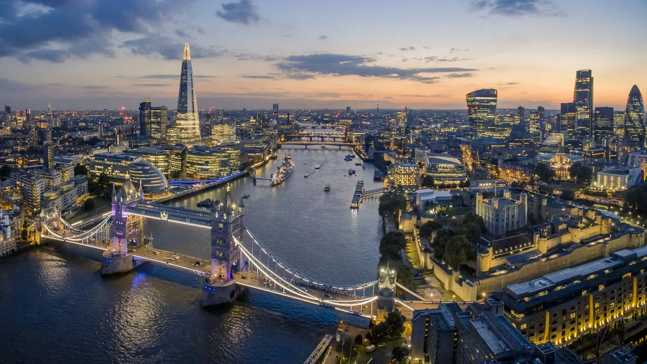 London skyline with Tower Bridge