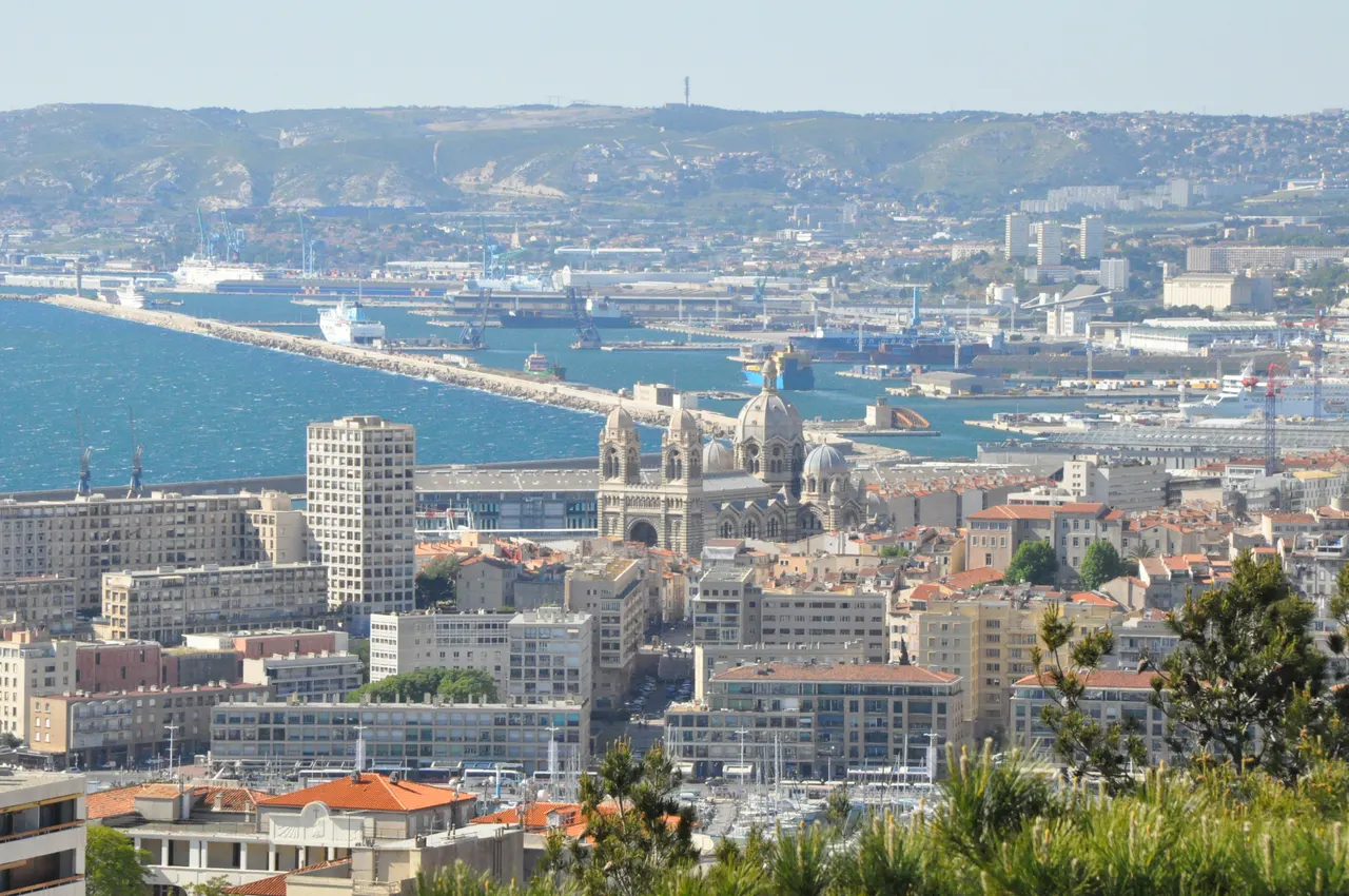 Marseille (France), view on the city and the ports in Marseille, France
