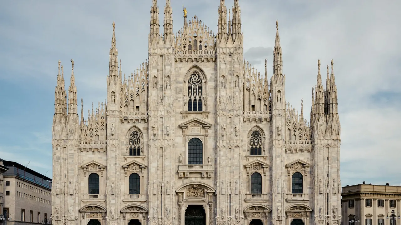 The facade of the Duomo di Milano, Milan