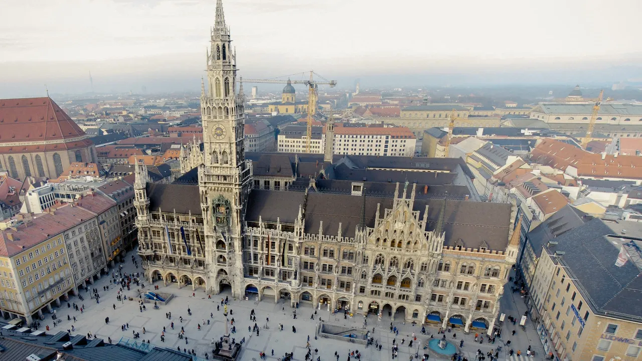 Marienplatz and the New Town Hall from above, Munich