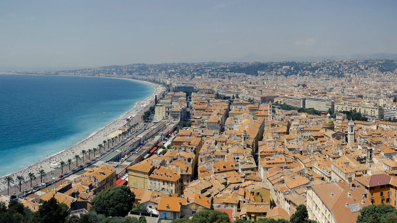 The Baie des Anges and old town, Nice