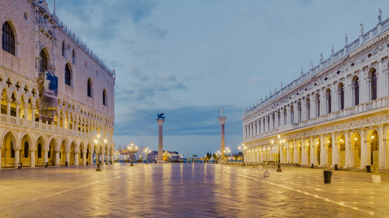 Piazzetta San Marco and the Doge’s Palace at dawn, Venice