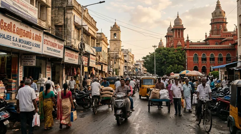 George Town and Parry's Corner in chennai in