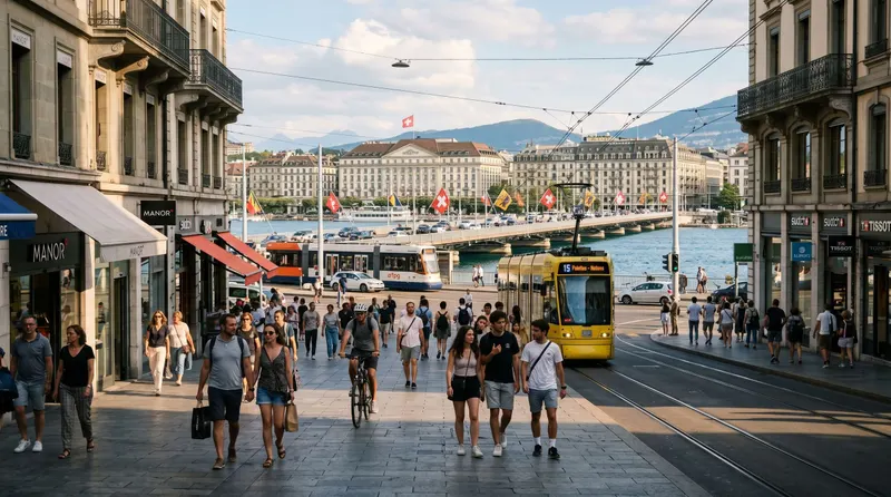 Rues-Basses and city centre in geneva ch