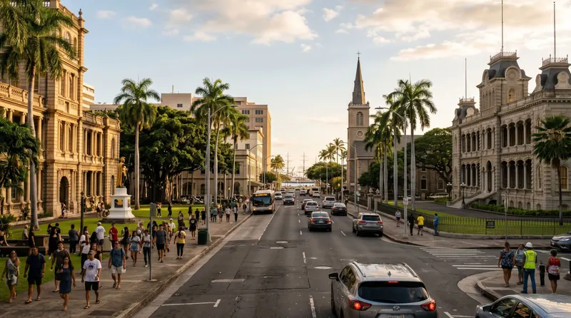 Downtown and Capitol District in honolulu us
