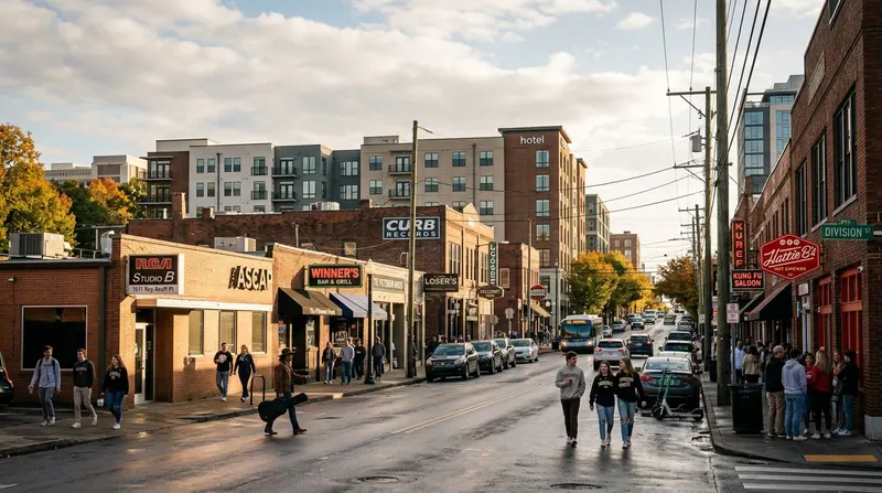 Music Row and Midtown in nashville us