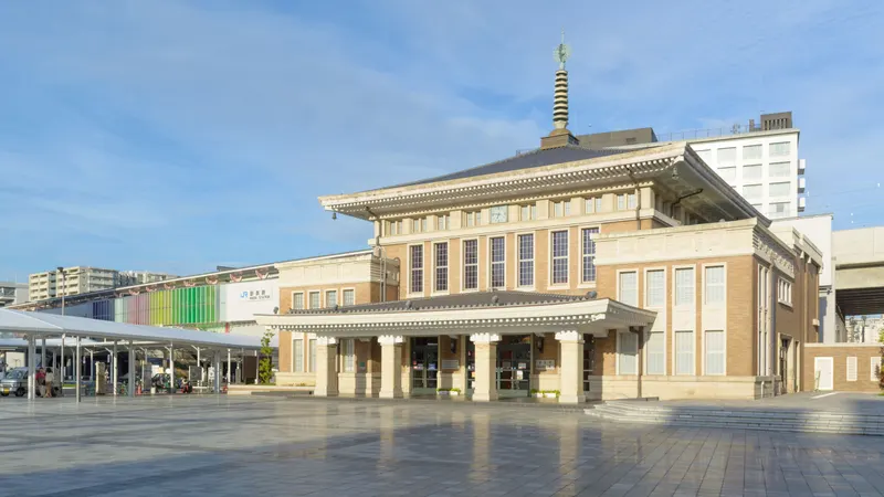 JR Nara and Sanjo-dori in nara jp