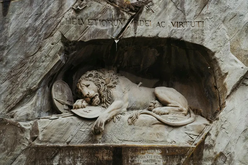 Wey / Lion Monument Area in lucerne ch
