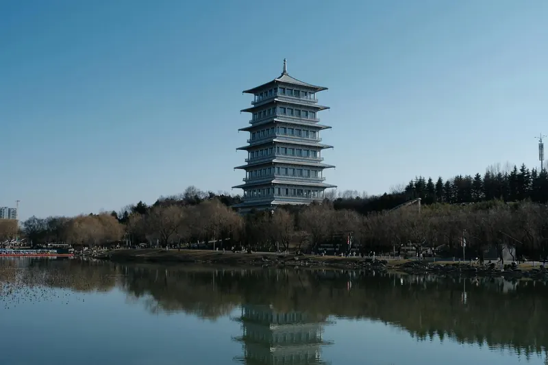 Qujiang and Big Wild Goose Pagoda in xian cn