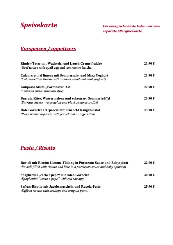 Ristorante Portonovo in Rotherbaum, Hamburg