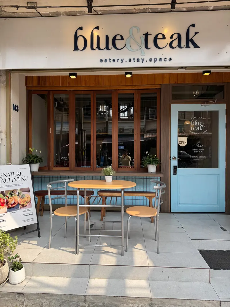 Blue & Teak eatery. Stay. Space