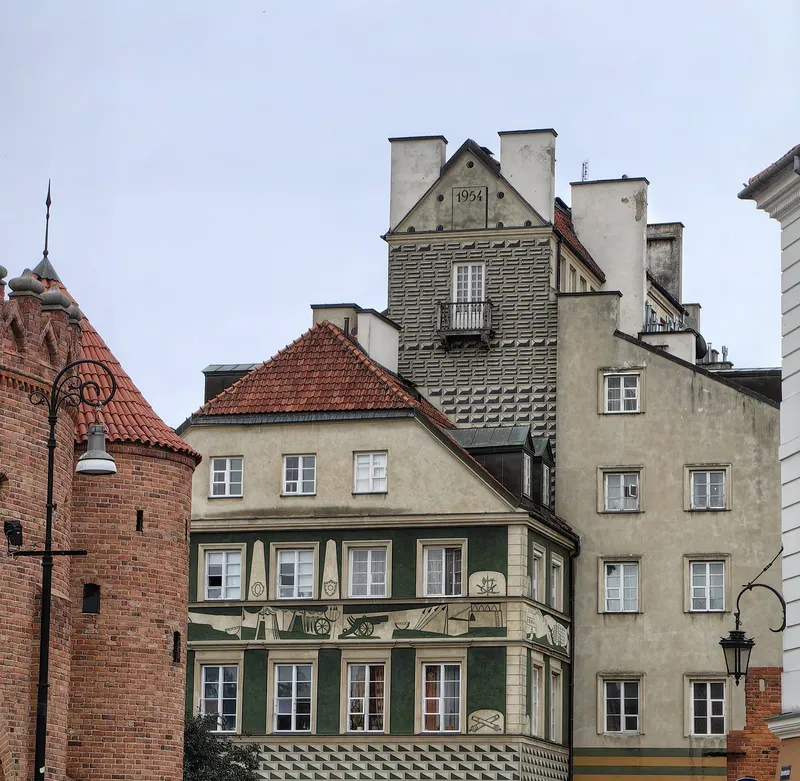Old Town Market Square and Barbican in Warsaw