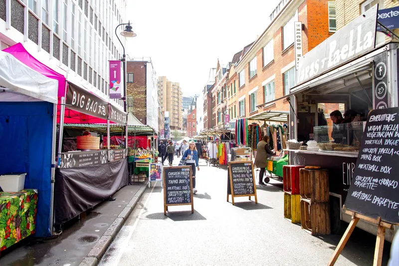 Leather Lane Market in Holborn & Covent Garden, London
