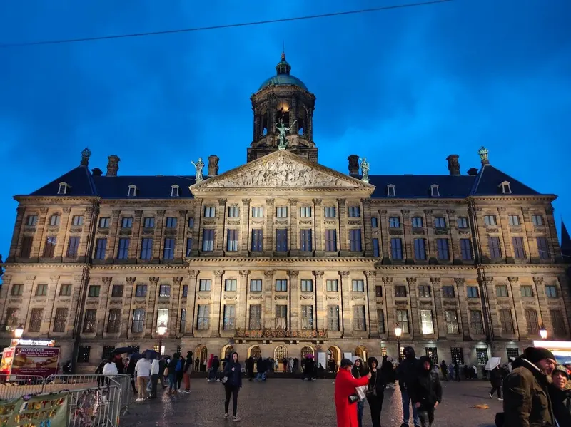 Royal Palace Amsterdam and Dam Square in Amsterdam