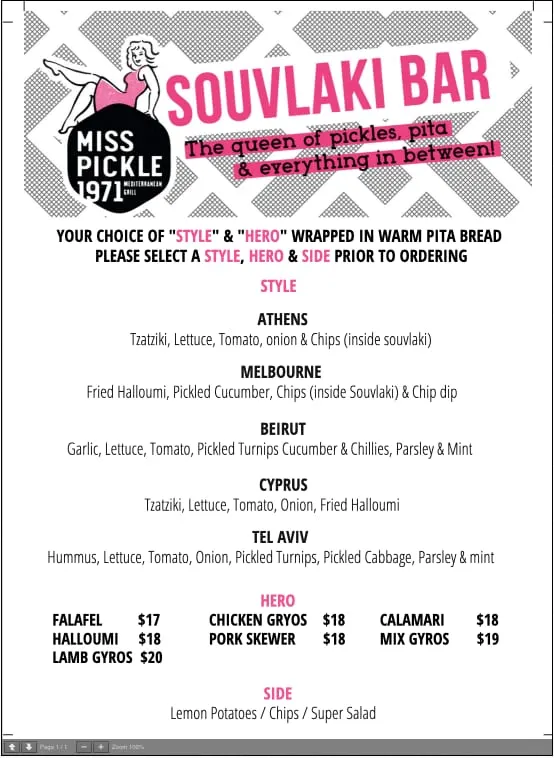 Miss Pickle 1971 Restaurant Point Cook