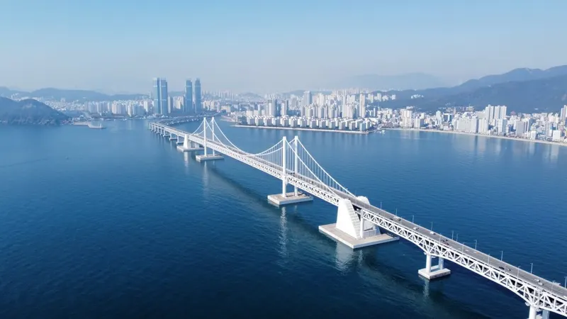 Gwangalli Beach and Gwangan Bridge in Busan