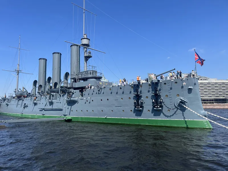 Russian cruiser Aurora in Petrograd Side, Saint Petersburg
