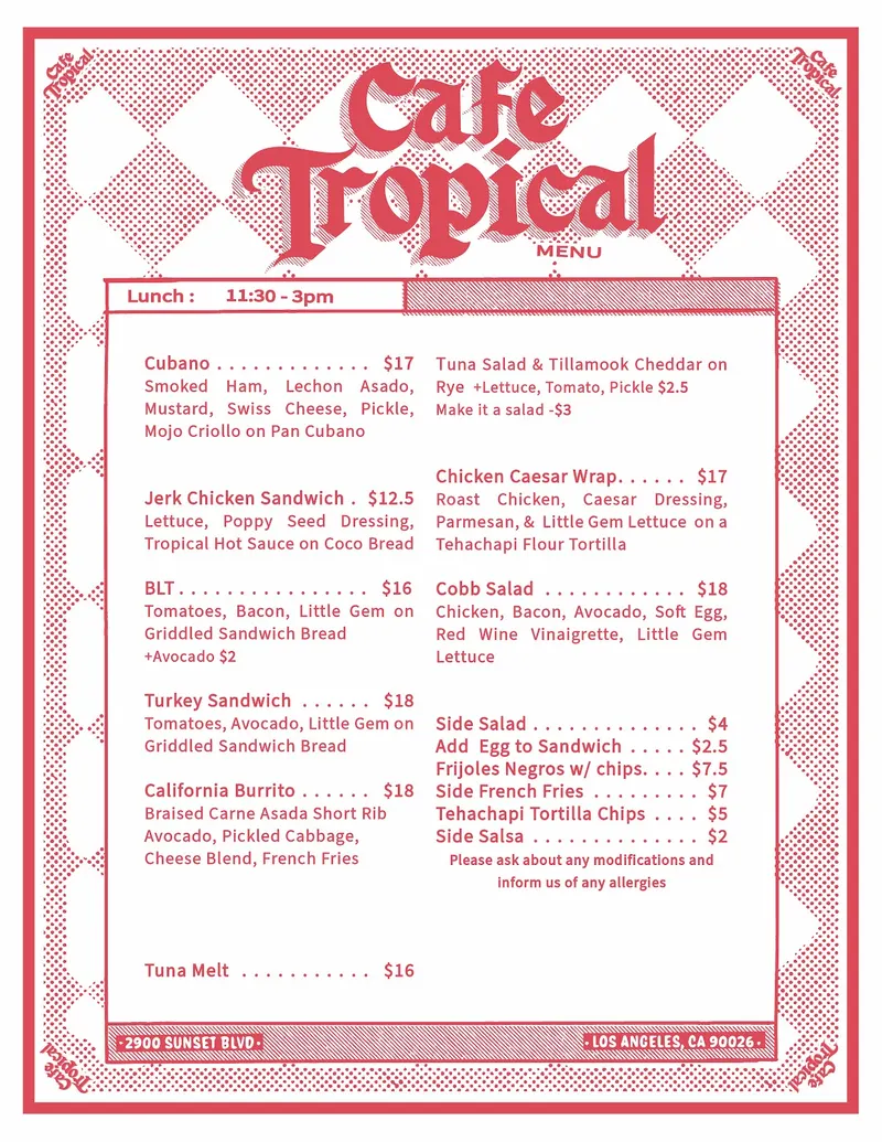 Café Tropical in Silver Lake, Los Angeles