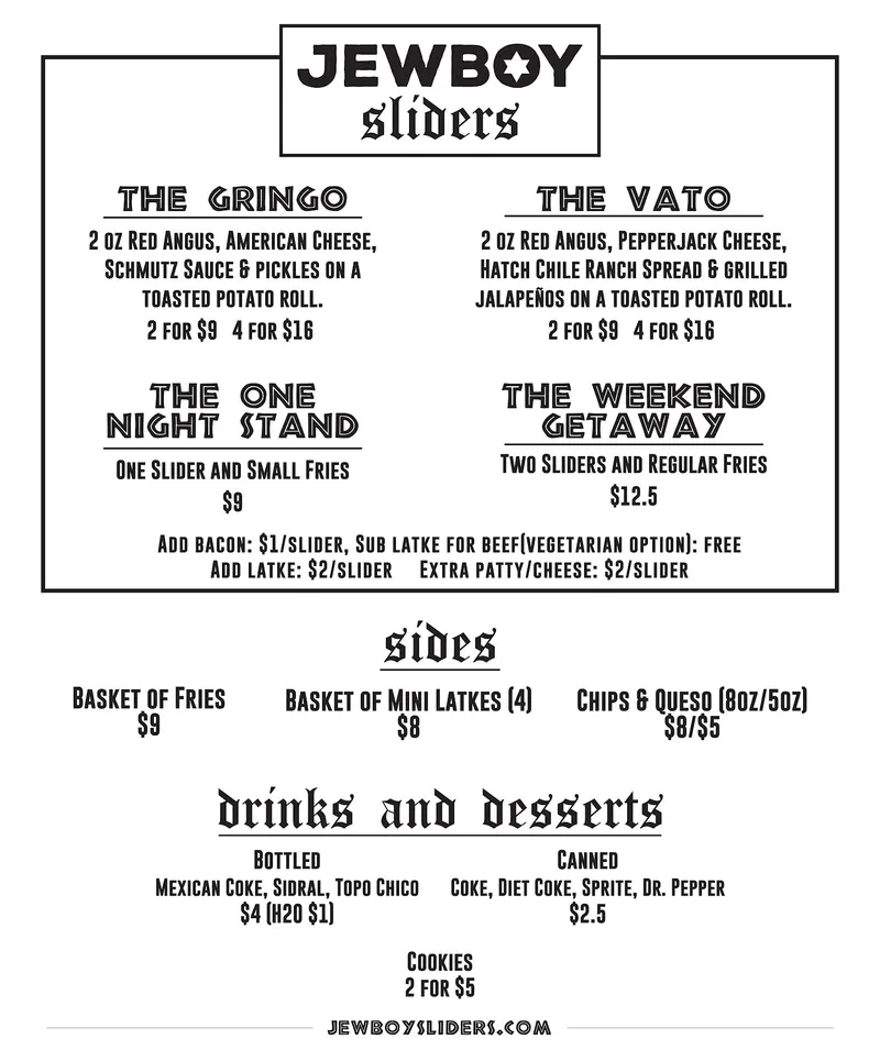 JewBoy Sliders in East Cesar Chavez, Austin